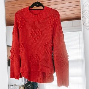 Textured heart sweater